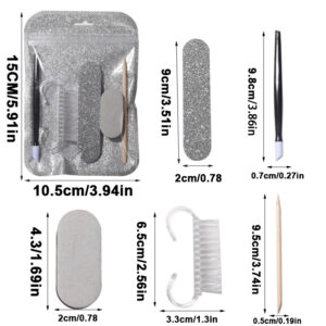 Silver Nail Tool Kit SILVERKIT – 5-Piece Manicure Set for Press-On Prep