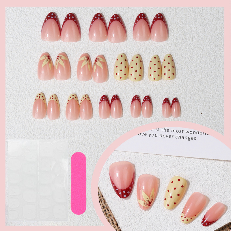 Red White Polka Dot Press-On Nails TY-947 – Everyday, 24Pcs