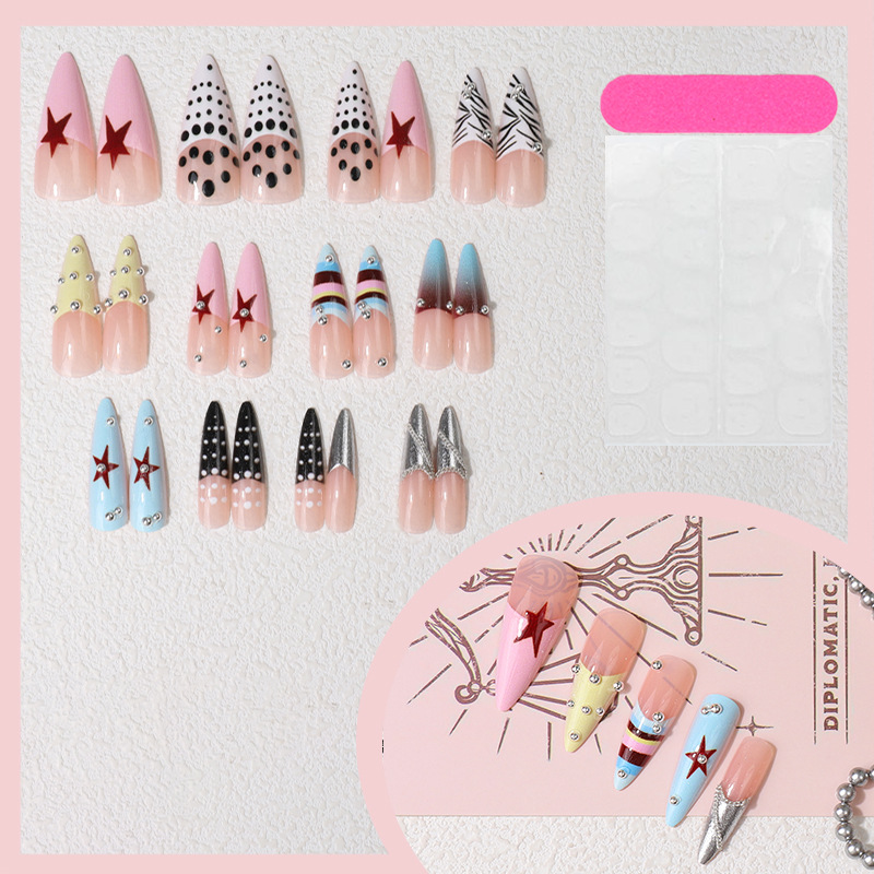 Y2K Rhinestone Stiletto Press-On Nails TY-969 – Sweet-Cool, 24Pcs