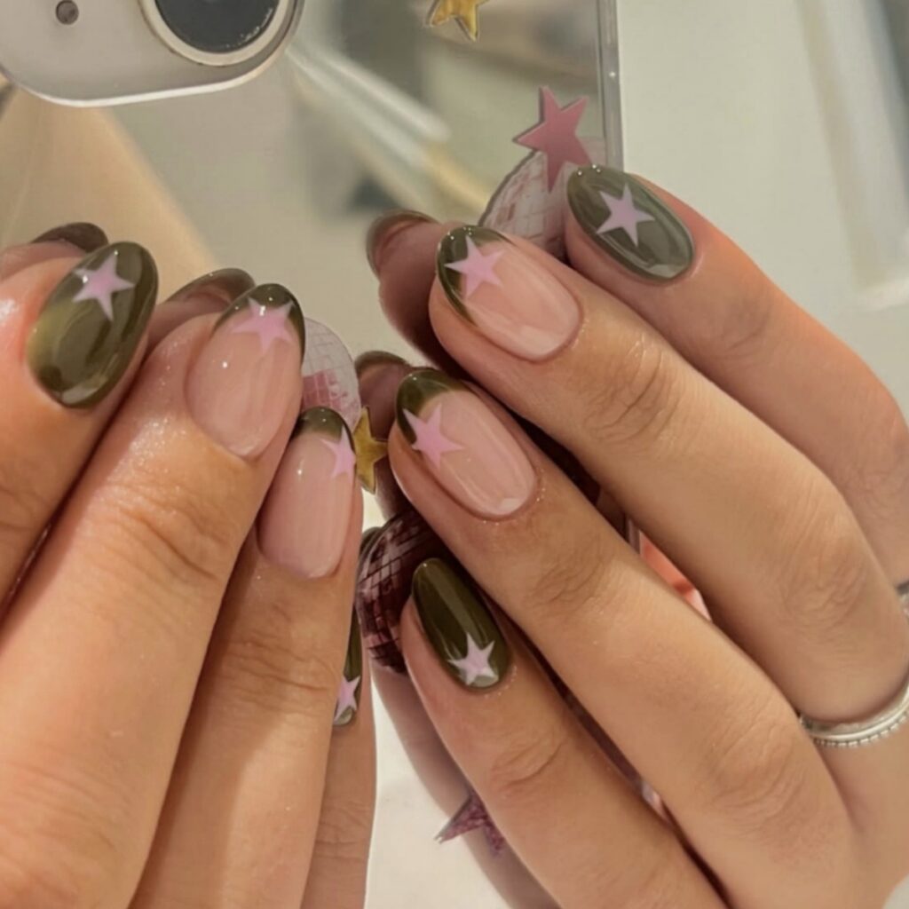 Camouflage Press-On Nails TY-473 – Star Rainforest Print, 24Pcs