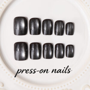 Cat Eye Press-On Nails TY-978 – Y2K Short Square, 24Pcs