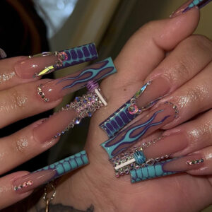 Rhinestone Press-On Nails TY-260 – Sparkle Tube, 24Pcs