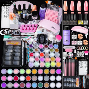 Acrylic Nail Powder Set with Brush – Crystal Powder Kit for Extension & 3D Art | ZH439