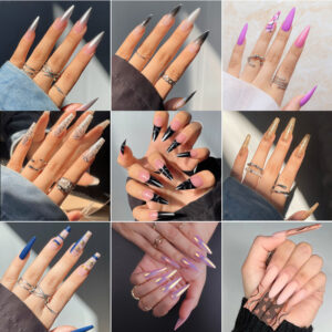 Chrome Ombre Stiletto Press-On Nails – O3