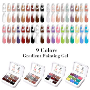 2-in-1 Patting & Foil Transfer Gel – 9-Well No-Wipe Art Gel for Gradient Nails | G120