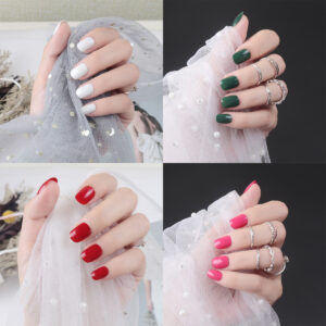 Short Solid Color Mix Full-Cover Press-On Nails DFYL