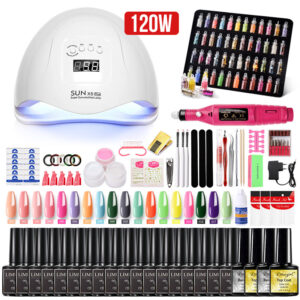 Complete Gel Manicure Kit with LED Lamp – Gel Polish, Builder & Tools Set | ZH158
