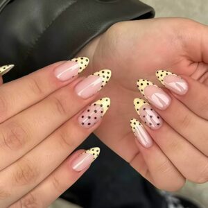 Nude Polka-Dot French Press-On Nails WW38
