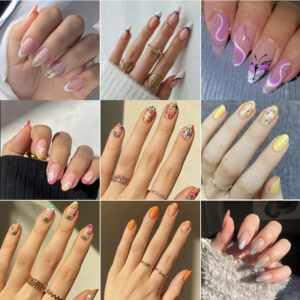 Minimal Gradient Line-Art Press-On Nails Y5