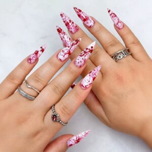 Halloween Blood Drop Stiletto Press-On Nails XZ110