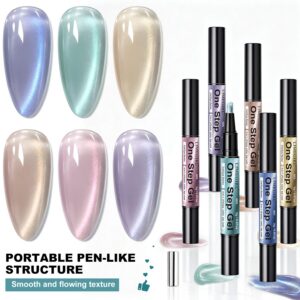 Cat Eye One Step Gel — 6 Colour 3-in-1 Cat Eye Gel Set, YBJ-D