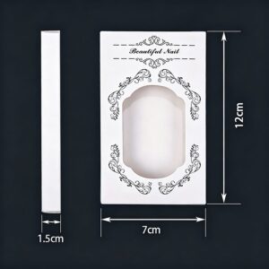 White Nail Display Box with Clear Window for Press-On Nail Sets BOX-446515