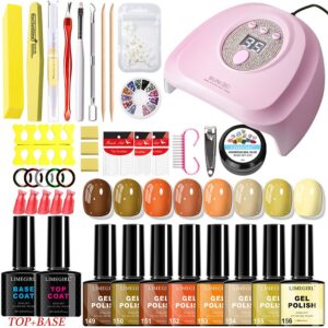 10-Piece Complete Nail Kit - with Lamp, Gel Polish, Charms