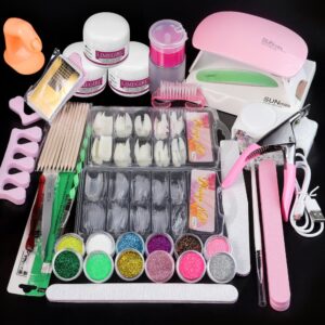 12-Color French Glitter Complete Nail Kit - Acrylic Powder