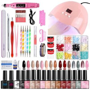 16-Color Cat Eye Complete Nail Kit - with Lamp, Acrylic Powder
