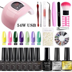 Beginner Complete Nail Kit - with Lamp, Gel Polish, Charms