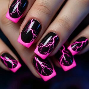 Color Block Nails - Minimal Contrast Press-Ons, 24pc