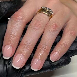 French Tip Nails - Short White Edge Classic Set, 24pc