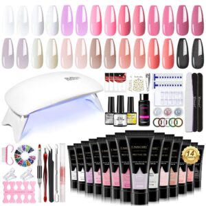 Glitter Complete Nail Kit - Extension Gel, Gel Polish, Form-Free