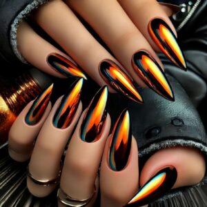 Gold Electroplated Nails - INS Almond Chrome Set, 24pc