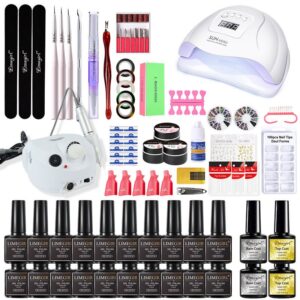 In-Stock Complete Nail Kit - with Lamp & Drill, Gel Polish, Charms