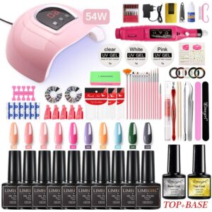 In-Stock Complete Nail Kit - with Lamp & Drill, Gel Polish, Quick-Dry
