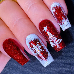 Long Christmas Nails - Winter Press-On Deluxe Set, 24pc