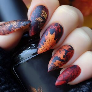 Maple Leaf Nails - Autumn Ombré Print Press-Ons, 24pc