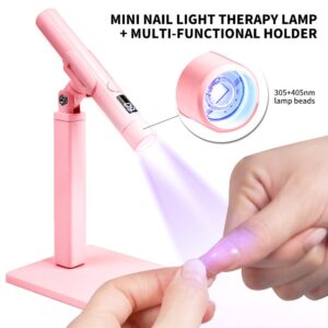 Pink Complete Nail Kit - with Lamp, Nail Tips