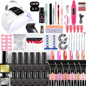 Premium Professional Complete Nail Kit - with Lamp & Drill, Extension Gel