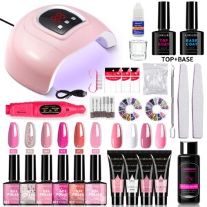 Professional Complete Nail Kit - with Lamp & Drill, Extension Gel