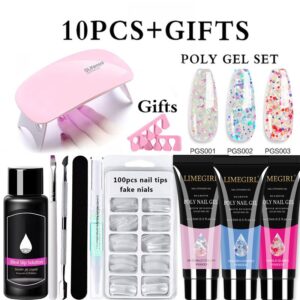 Salon-Grade Professional Complete Nail Kit - with Lamp, Extension Gel