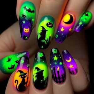 Wizard Moon Nails - Green Halloween Castle Set, 24pc